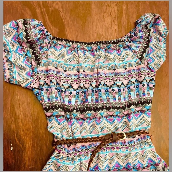 Cap Puff Sleeve Pinafore Dress - Picture 2 of 4